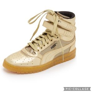 Metallic Gold puma high tops